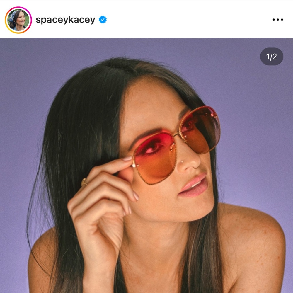 Authentic GUCCI 63 Glitter Acetate/Metal sunglass as seen on Kacey Musgraves